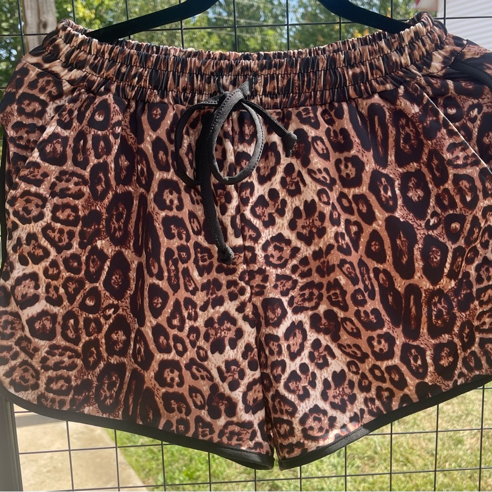 Leopard Print Athletic Shorts for Women